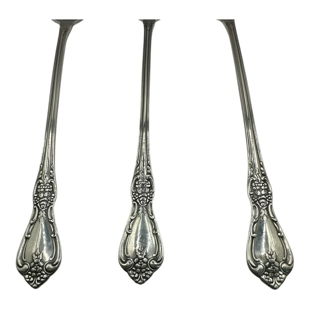 3 Iced Teaspoons Oneida Kennett Square Distinction Deluxe HH Stainless 7 5/8